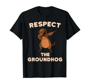 Dabbing Groundhog Day Respect the Groundhog Funny T-Shirt