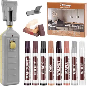 Laminate Floor Repair Kit with Heat Pen, 11 Color Wood Vinyl Floor Furniture Repair Kit Linoleum Repair Hard Wax Touch Up Marker Cover Scratches, Stains, Cracks, Holes for Door, Cabinet, Table.