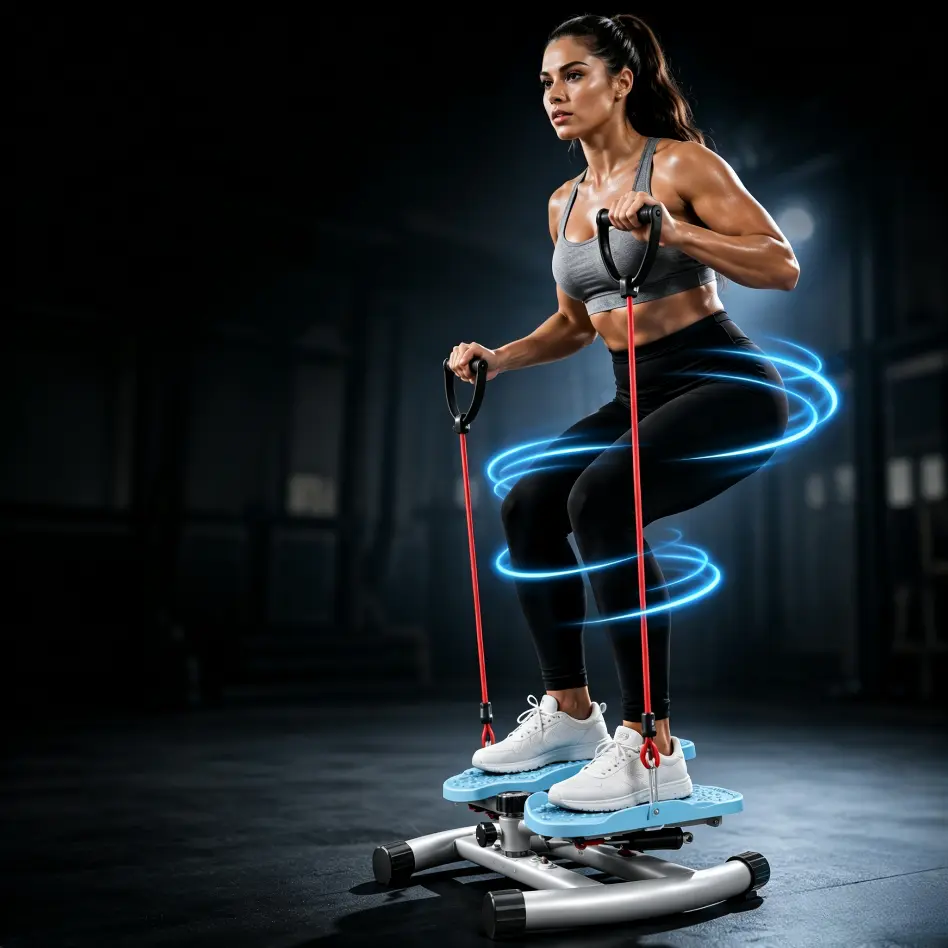 Waist Twister Machine Exercise, Ab Twister Board with Resistance Bands, 300 lb Capacity, Non-Slip Quiet Home Gym Equipment for Women and Men