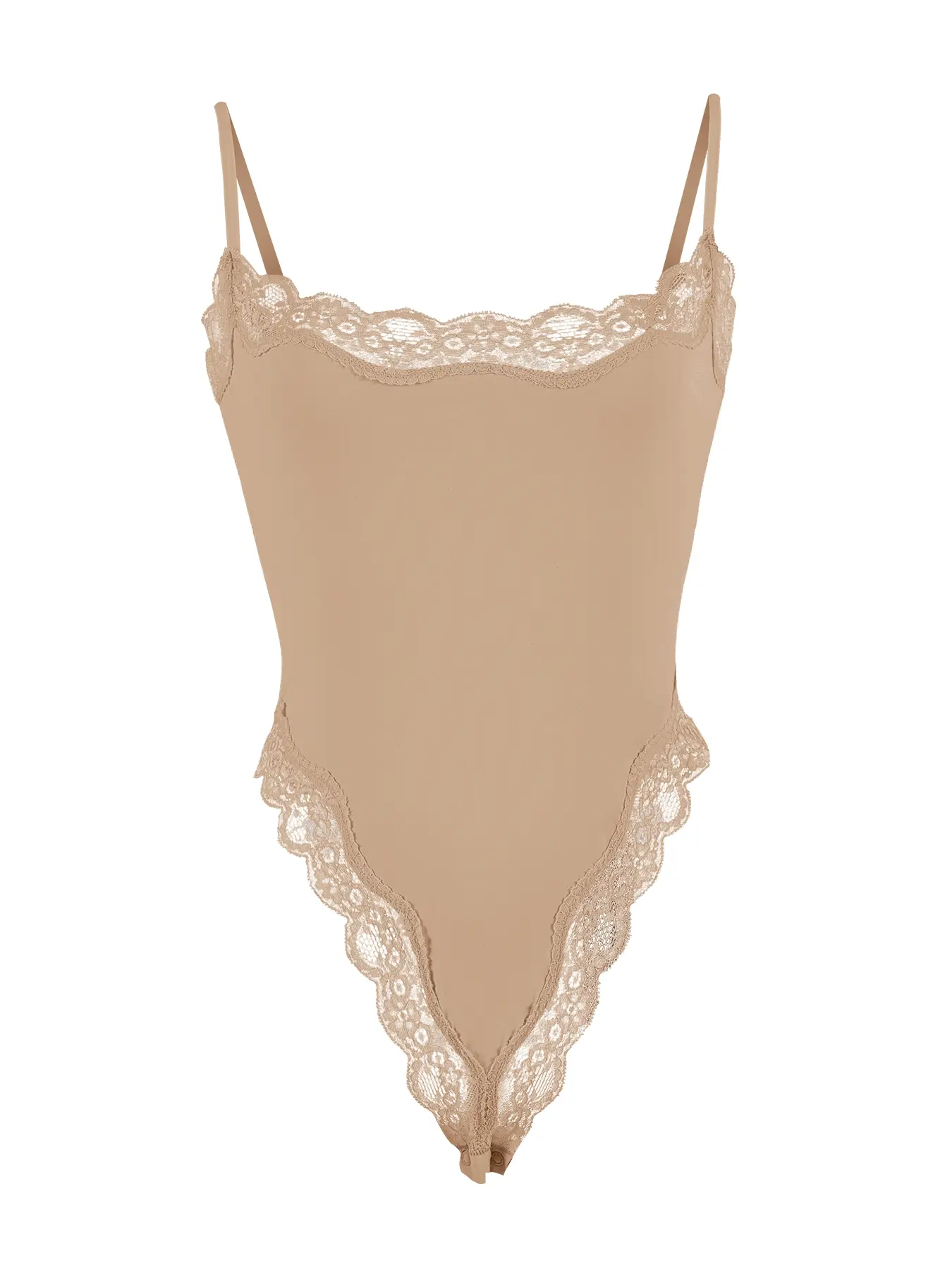 Women's Sexy Solid Color Spaghetti Strap Lace Trim Shaping Bodysuit Shapewear Underwear Elastic Shapewear Bodysuit Abdomen Control Bodysuit