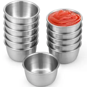 12  Counts Sauce Dipping Bowl 304 Stainless Steel Dipping Cups 6cm/55ml Round Sauce Dishes Tableware