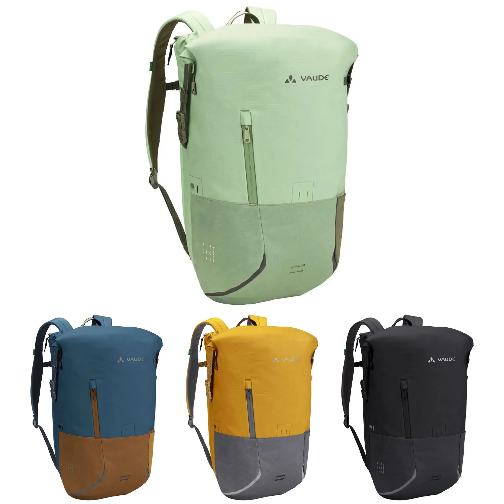 VAUDE CityGo Bike II 23 Convertible Laptop Backpack, Urban Bike Bag & Pannier from Recycled Material with Included Rain Cover, Cycling Backpack, Eco Finish, Ergoshape Shoulder Straps, Main Compartment, Urban Riding
