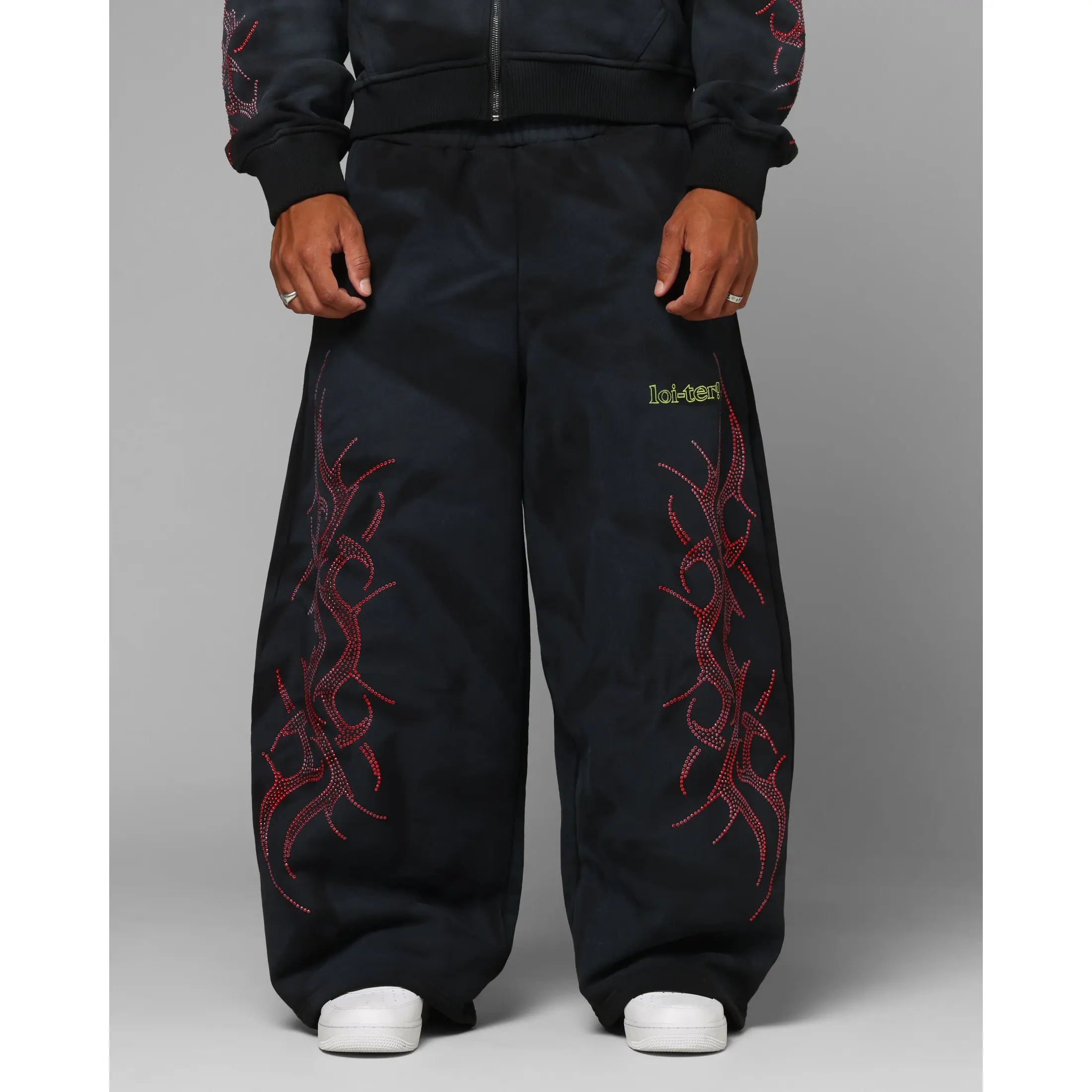 Loiter X Yu-Gi-Oh! Slifer Sky Dragon Sweatpants Black Wash