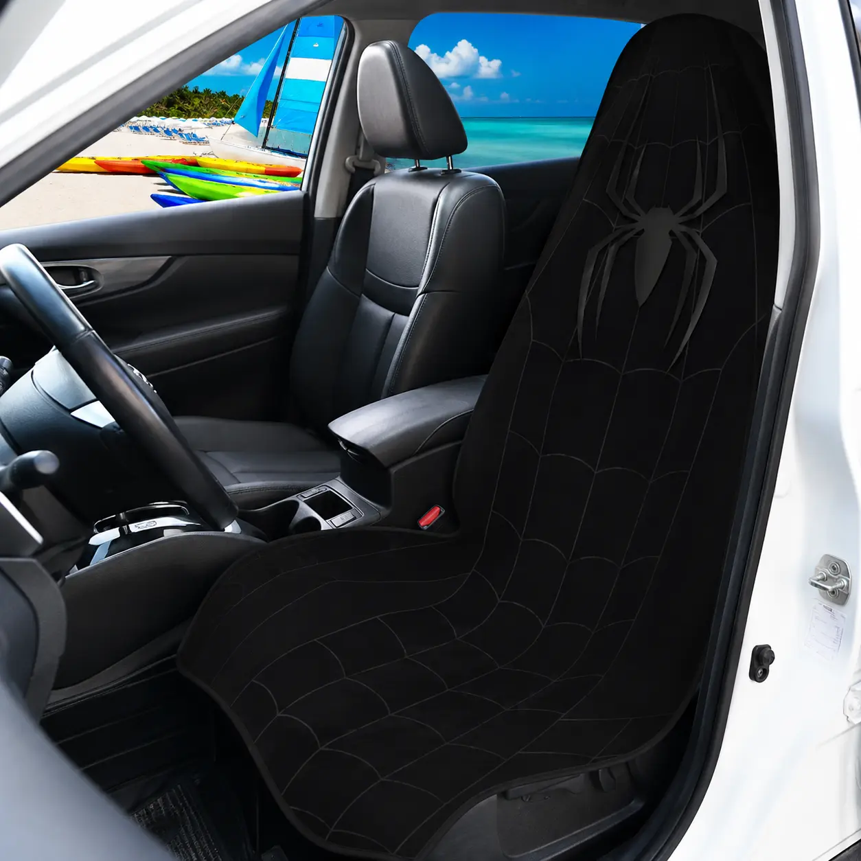 Car Seat Cover Towel: Black Spider  - Spideyman Accessories for Car