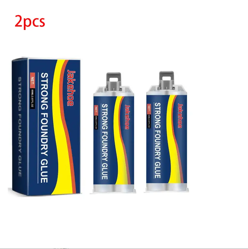 2 PCS Enhanced casting glue, Metal Repair Glue, Casting Repair Glue, High Temperature Resistant Liquid Metal Welding Filler for Metal Casting Defect Crack Hole Leak Fix, New Semi Solid AB Glue for Industrial Hardware Repair