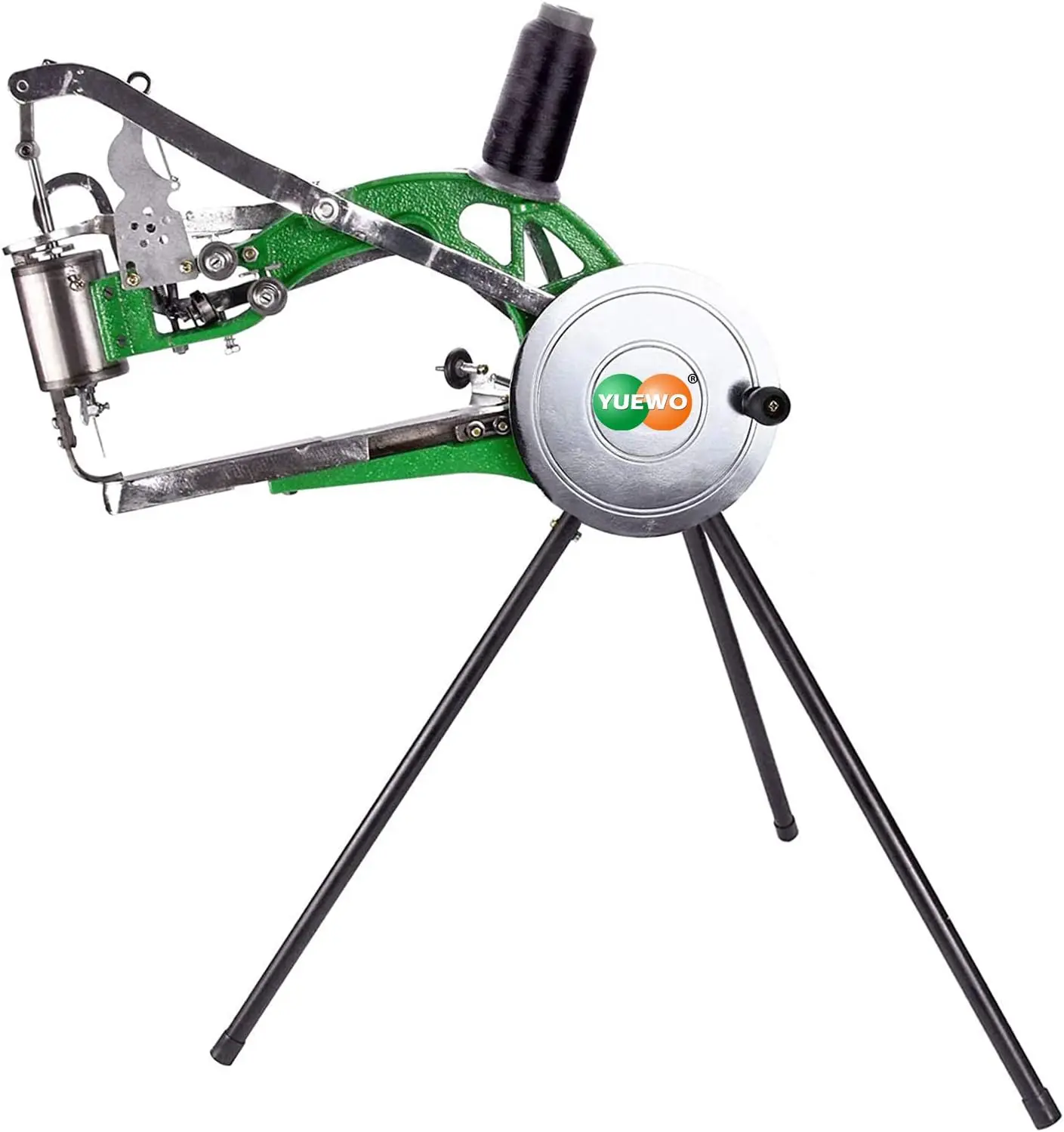 YUEWO Leather Handheld Sewing Machine, Small Heavy-Duty Cobbler Machine for Manual Repair of Shoes, Dual Cotton-Nylon Line, Green