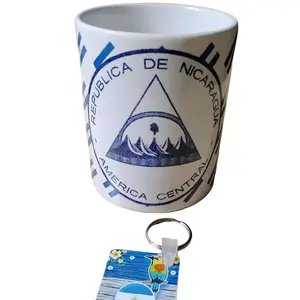 Nicaragua 505 Taza de 11 oz con diseño del Escudo de Nicaragua, El Güegüense, La Flor Sacuanjoche, El Guardabarranco y El Zanate