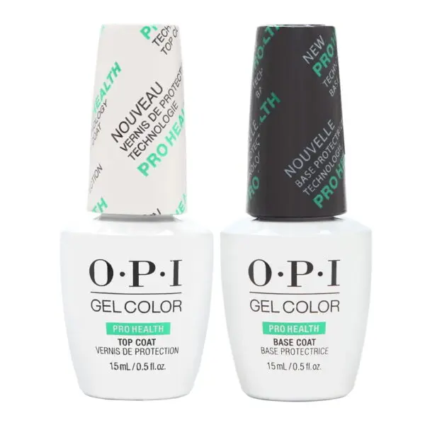 OPI Pro Heath Gelcolor Gel Nail Polish Top & Base Coat DUO Set - GC020 GC040 for Perfect Manicure