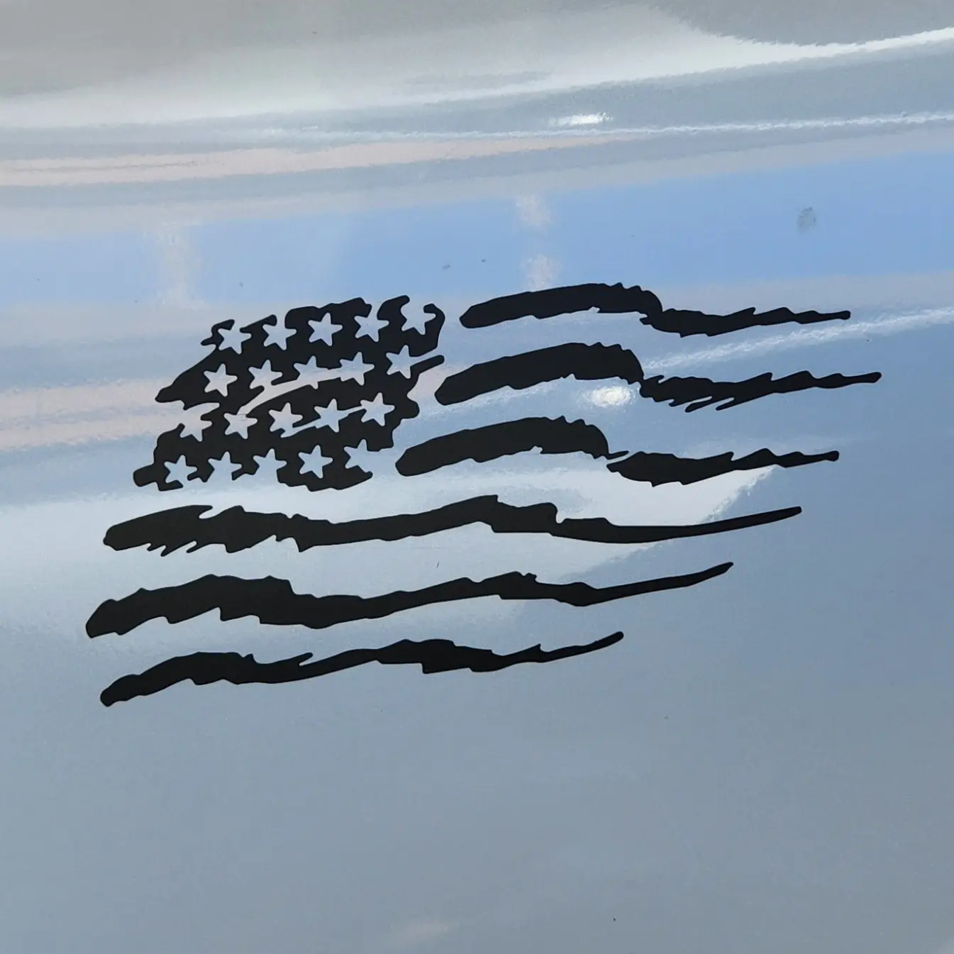 Az Auto Graphics Brush Stroke American Flag Decals - Premium Vinyl Truck Tailgate & Car Window Stickers (2-Pack)