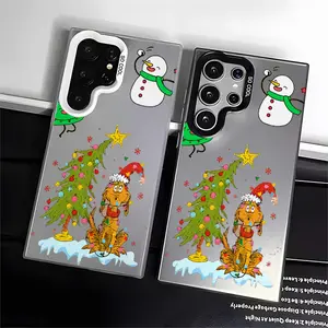 Christmas Phone Case for Samsung Galaxy S25 Ultra S24 S23 S22 Plus Anti-Drop Shockproof Hard Casing Gradient Design TPU PET PC Protective Cover.Both slip-resistant design and all-around protection are seamlessly integrated. Smartphone Cellphone Protector
