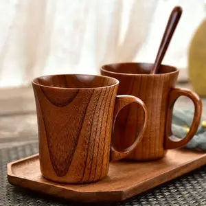 Wooden Coffee Cup, 2 Counts/set Heat Resistant Tea Cup without Spoon & Tray, Drinking Supplies for Home Office Use