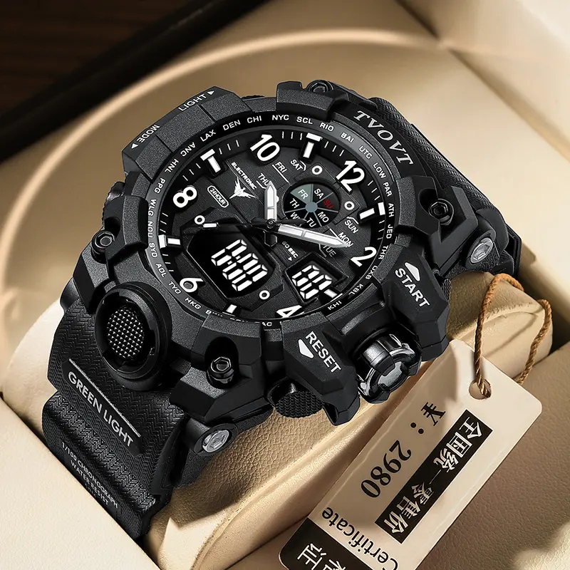 Watches for man,Design watch,Fashion WatchSports Casual WaterproofLED Display Multifunction Men's Watch Analog-Digital Watchariel s jewelry hagley west watches