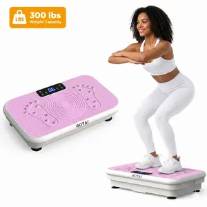 ROTAI Vibration Plate Exercise Machine - Lymphatic Drainage, 300LBS Capacity, Compact Design, Strong Power, Home Fitness Equipment, At Home Gym Equipment for Full Body Workouts