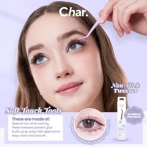 Char Non-stick Tweezer with Special Coating Durable Steel Body Easy to Use for All Levels Lash Application