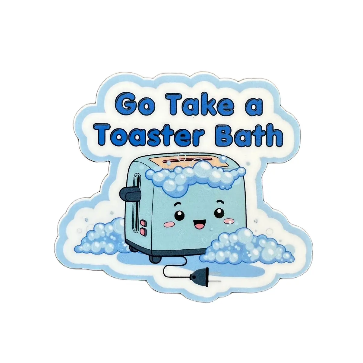Toaster Bath Vinyl, Laminated Stickers 3.2”x2.9”