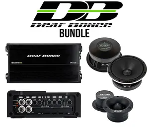 Deaf Bonce Automotive Stereo Sound System Bundle - Machete Fight MFA-4.320 4-Channel Amplifier, Apocalypse AP-M61AC 6.5" Mid-Range Speakers (Pair), AT-32 Tweeters (Pair)