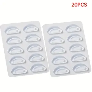20 Silicone Nose Pads for Glasses, Soft Adhesive Anti-Slip Design, Glasses Grips, Prevents Bruising, Enhances Comfort, Transparent Colors Available, Accessories