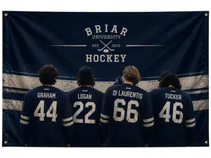 Vintage Hockey Team Wall Tapestry Flag 3x5FT, Retro Ice Hockey Player Room Decor Banner, Sports Fan Dorm Wall Hanging Open For Sale!
