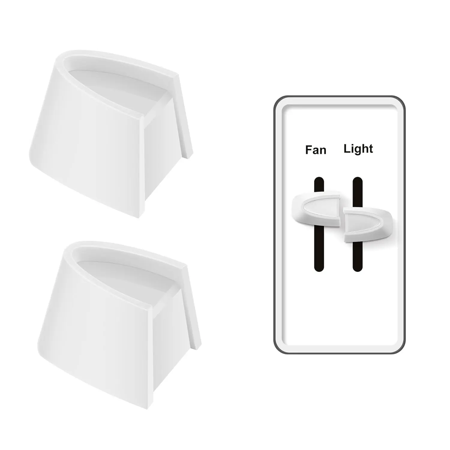 2 count Dimmer  Knob Dimmer Replacement Knob Compatible Replacement Set of Two Split for Compatible with Lutron Skylark Fan Speed & Light Control (White)