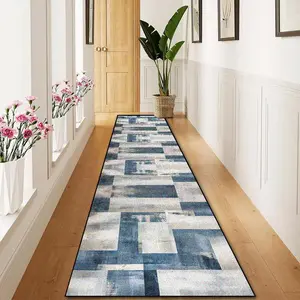 Geometric Pattern Kitchen Runner Rug, 1 Count Non-slip Soft Floor Mat, Stain Resistant Easy To Clean Machine Washable Mat for Home Decor