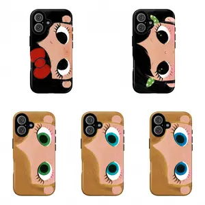 Dreamy INS Glittering Big Eyes Comic Girl Phone Case|Retro Big Eye Girl Art Phone Case For iPhone 17 Pro Max 16 15 14 13 12 11 for Samsung S21 S22 S23 S24 S25 Phone Case|Tough Phone Case|gift for him for her|Best Gift