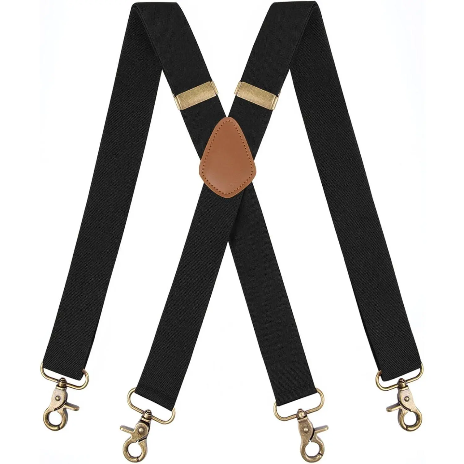 Heavy Duty Suspenders for Men 1.4 Inch Wide Adjustable Elastic Straps X-Back Mens Suspenders