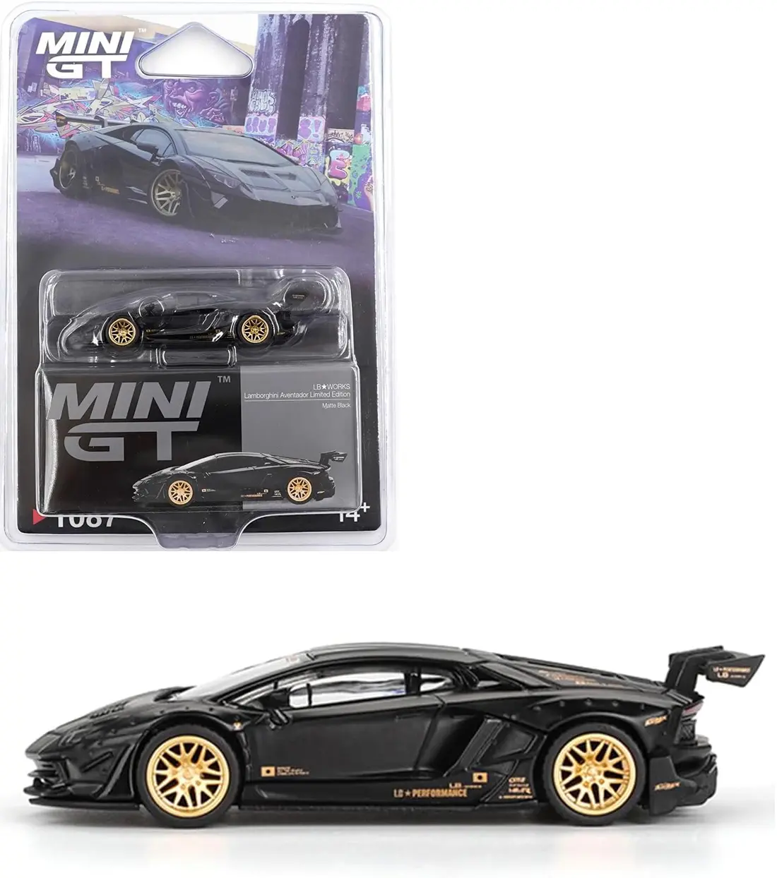 Mini GT 1:64 LB-WORKS Lamborghini Aventador Limited Edition – Matte Black