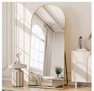 71"x26" Arched Full Length Mirror, Full Body Standing Mirror Floor Mirrors, Gold
