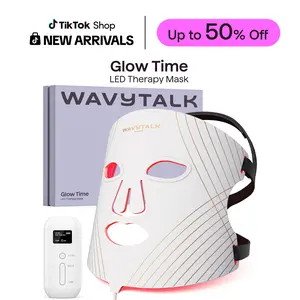 Wavytalk Glow Time LED Therapy Face Mask for Anti-Fine Line, Anti-Acne, and Skin Rejuvenation with Red, Near-Infrared Light, Blue and Amber Light,Perfect Gift
