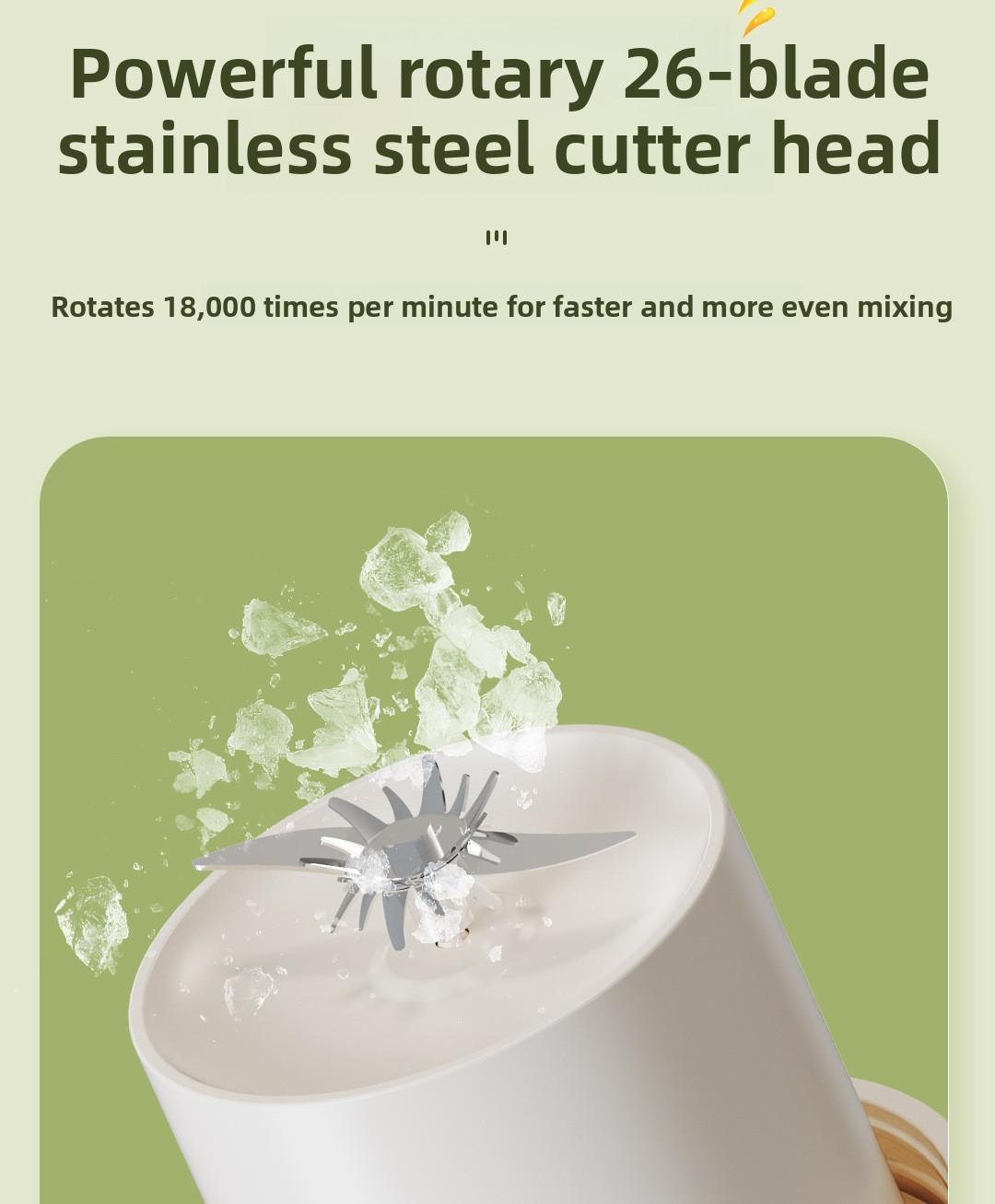 CEool Portable Blender, Cordless Personal Juicer Cup, Multifunctional Fruit & Ice Crushing Blender for Home and Travel