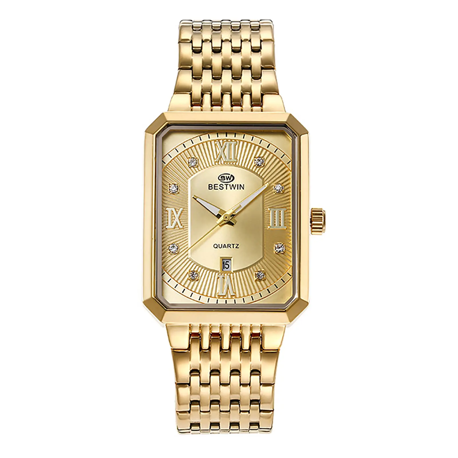 OIDEA Men's Stylish and Durable Stainless Steel Rectangular Dress Cuff Watch with Luminous Hands, Calendar Display & 3ATM Water Resistance, Durable Watch, Stylish Watch