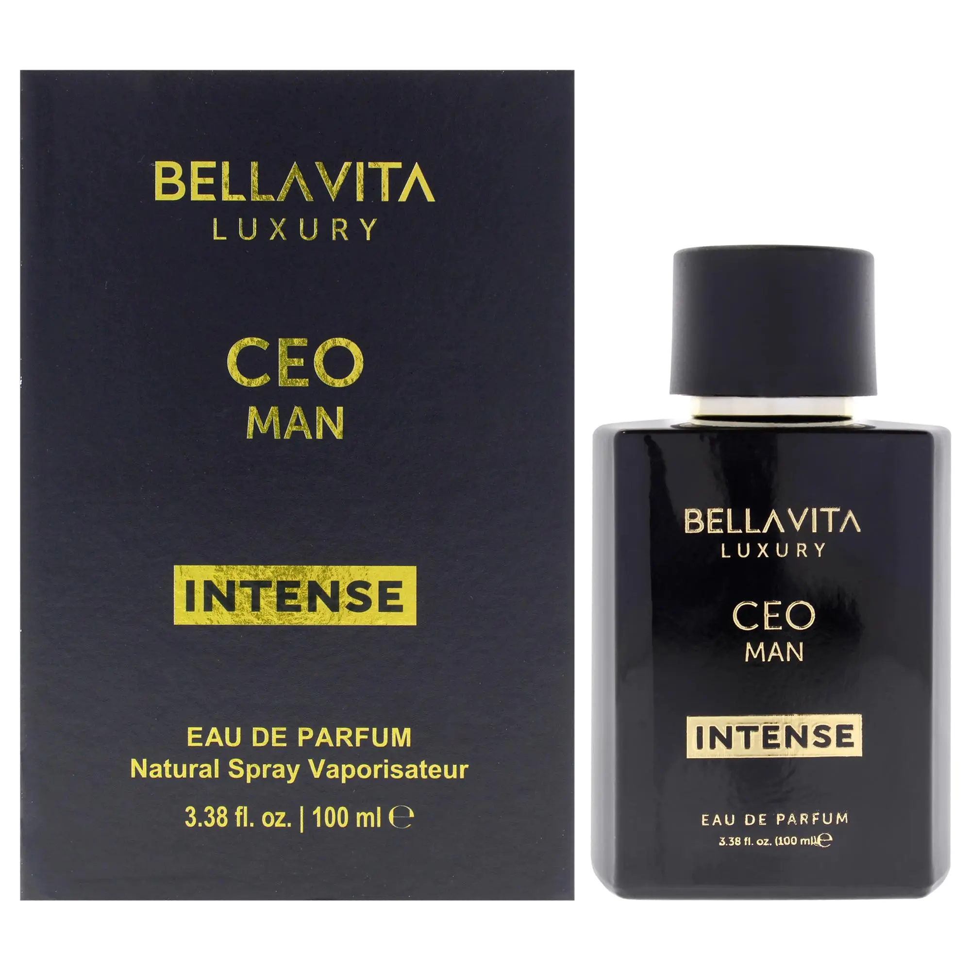 Bellavita Ceo Intense EDP Spray - Mens Fragrance Scent for Men, 3.4 oz Single Bottle