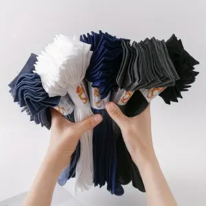 40Pairs Men's Solid Color Anti Odor & Sweat Absorption Thin Crew Socks, Comfy & Breathable Socks, For Daily & Outdoor Wearing, Spring And Summer Plain Menswear