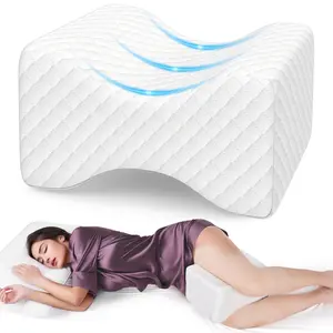 SweetSlubr | Orthopedic Knee and Leg Pillow for Side Sleepers Sleeping - 100% Memory Foam for Back Pain, Hip Pain Relief