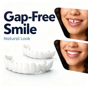 [3 PACK] Daily Smile Protectors: Adjustable Snap-On Temporary Teeth Shield Your Natural Smile While Hiding Gaps, Stain-Resistant & Easy-Clean