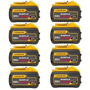 2Pack 20V 60V 12000mAh Battery for Dewalt - 60V Max Batteries for DCB612 606 609 201 204 205 , 12000mAh Lithium-Ion Bateria for DCD DCF DCG DCS Cordlesss Power Tools