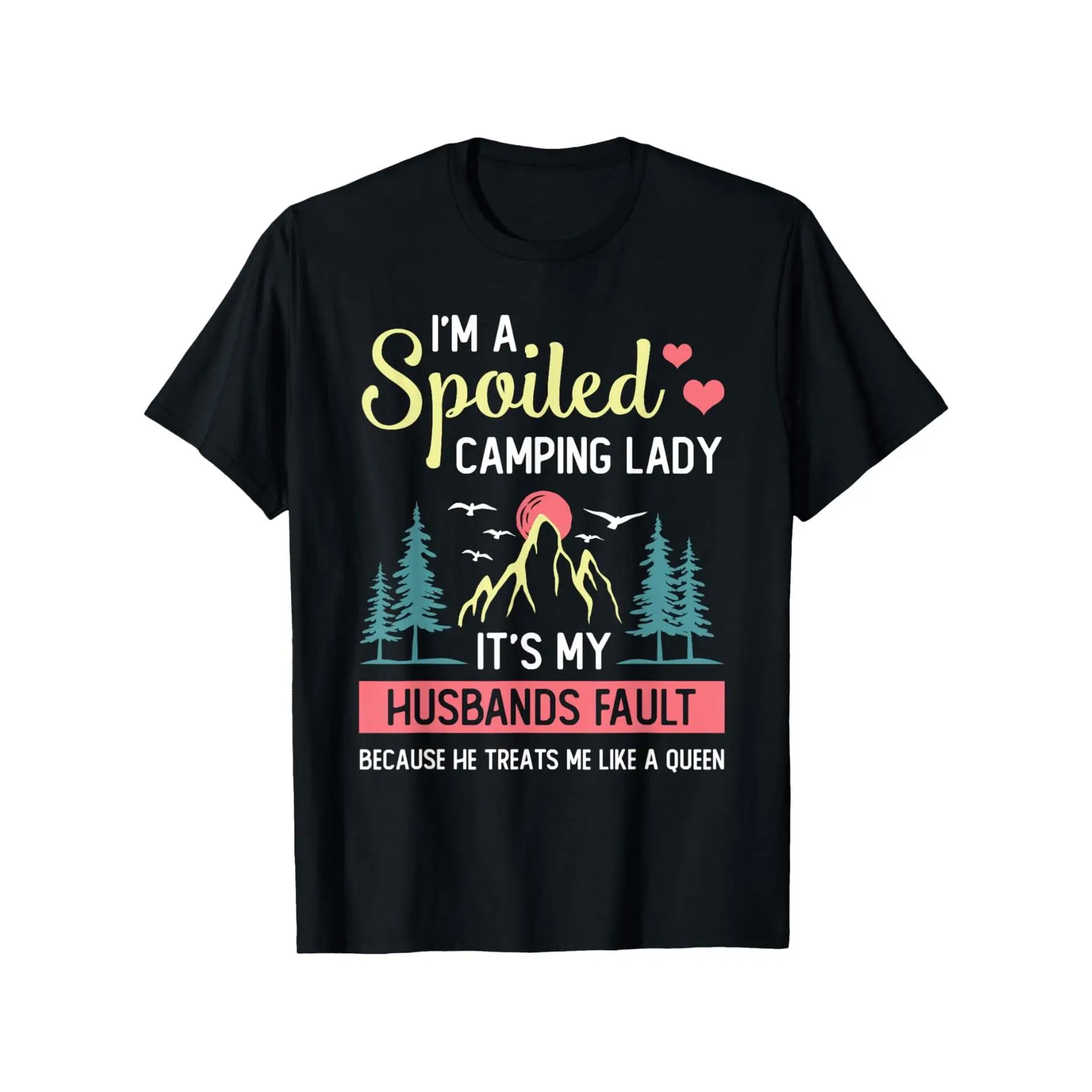 [100% Cotton] 100% Cotton Camping Shirt Women Camper RV Vacation Camping Women T-Shirt, Fashionable Short-sleeved Comfortable and Versatile Summer T-shirts, Shorts for Men, Slightly Elastic, 100%cotton, S-XXXL
