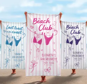 ( Collection )Personalized Bachelorette Beach Towel, Custom Bride Squad Pool Towel, Bridal Party Gift, Last Toast on the Coast Girls Trip, Girls trip 2026