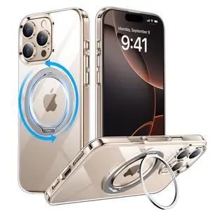 Temdan Designed for iPhone 16 Pro/16 Pro Max Case, 360°Rotatable Ring Stand Case Accessories Cover Protector Protection Protective Casing Cellphone