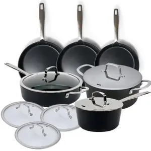 Alva Maestro Nonstick Ceramic Cookware Set – Toxin-Free, Scratch-Resistant, Induction Compatible – Even-Heat Aluminum Base – Oven & Dishwasher Safe – Healthy Nonstick for Everyday Cooking