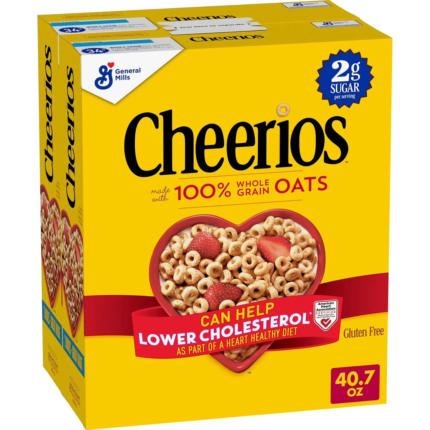 Cheerios Organic Breakfast Cereal - 40.7 oz Oatmeal-Based Grain Food with Sugar, Fiber, Folic Acid (B Vitamin), Vitamin A & C for Cupboard Stocking, Pantry Prep, Fiber Foods, Vitamin C