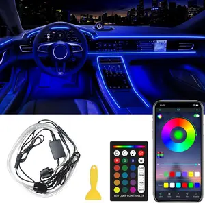 Interior LED Light Bar APP Controlled, 2-in-1 RGB 16 Million Color Ambient Lighting Kit with 157.48-inch, Music Mode Interior Lighting Accents