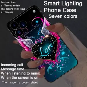 Colorful Intelligent Voice Controlled Luminous Lights Phone Case, Cover Compatible with iPhone17Air/17Pro/17promax/16promax/15promax/14promax/13promax/12promax/11promax/XSmax/XR/X/XS - Luminous Technology