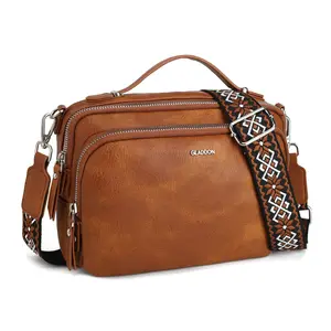 fashionable and practical ladies' handbag is available in various colors and comes with a retro jacquard wide shoulder strap. It is a multi-functional handbag/sling bag that is suitable for both work and casual occasions.