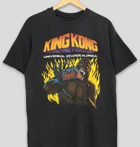 Vintage Universal Studios Hollywood Jurassic World King Kong Tshirt Medium 1990s TShirt Fan, Woman,Man