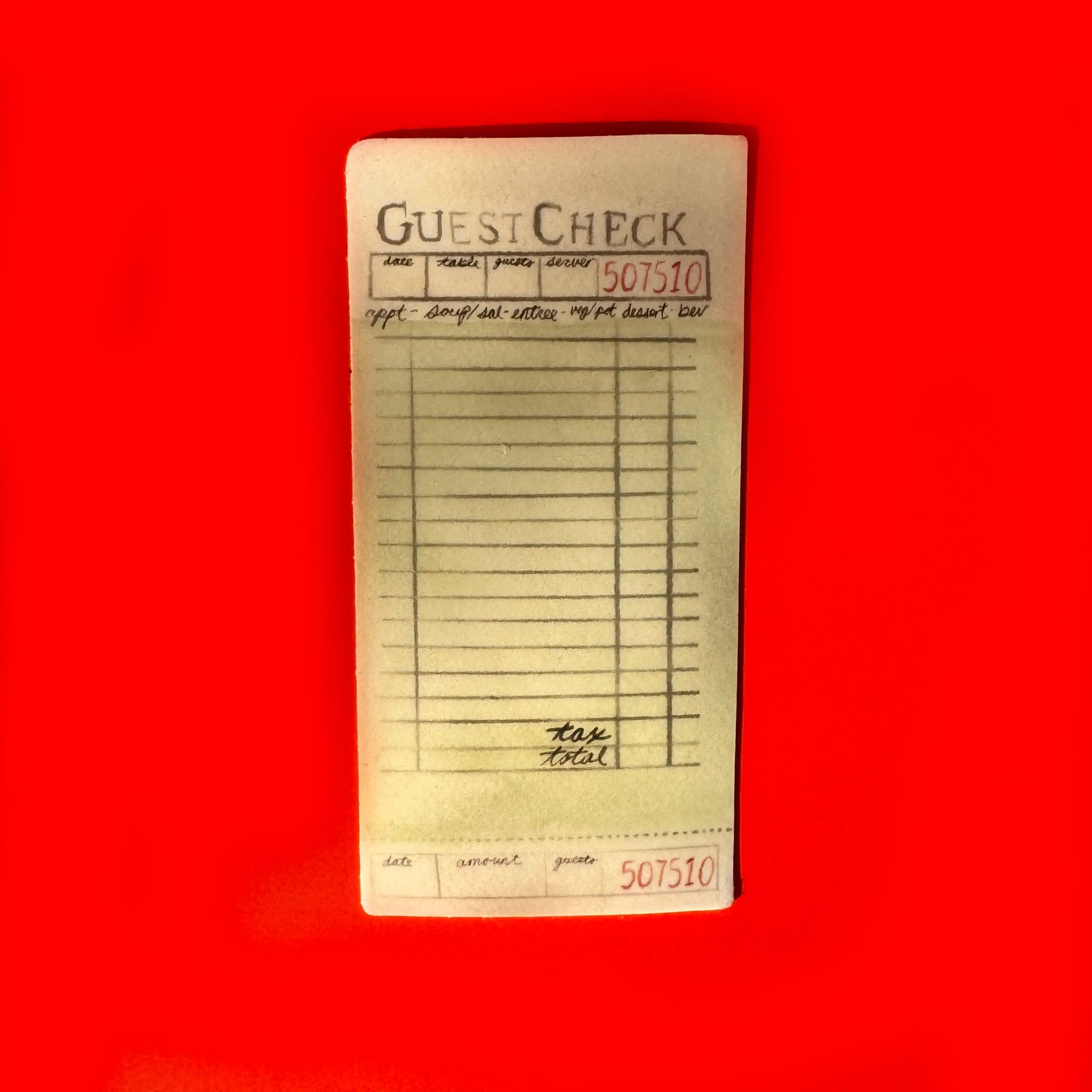 Guest Check Sticker