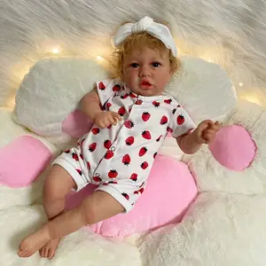 20-Inch Rebirth Doll Realistic Soft Body Vinyl Material Cloth Body Handmade Hair Transplants Expressive Eyes Ruddy Cheeks Posable Limbs Collectible Gift Ages 3+