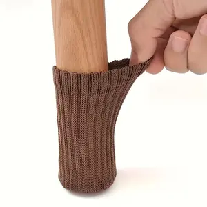 16 pcs, Thick Double Layer Knitted Chair Leg Socks Round Bottom Silent Non-Slip Furniture Feet Covers Floor Protectors