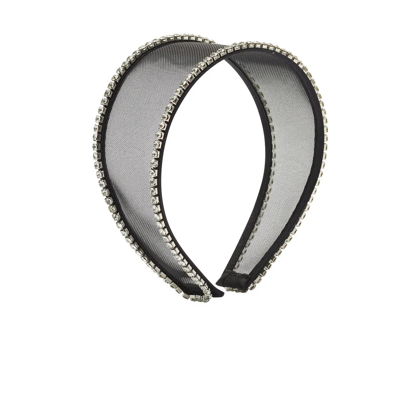 LELET NY Ella Mesh Crystal Headband in Black