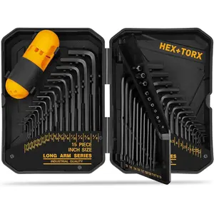 Hex Key Allen Wrench Set: 41-Piece Hex and Torx Key Set with Torque Handle, Standard & Metric(0.7mm-10mm) & in Storage Case, Heat Treated Chrome Vanadium Steel